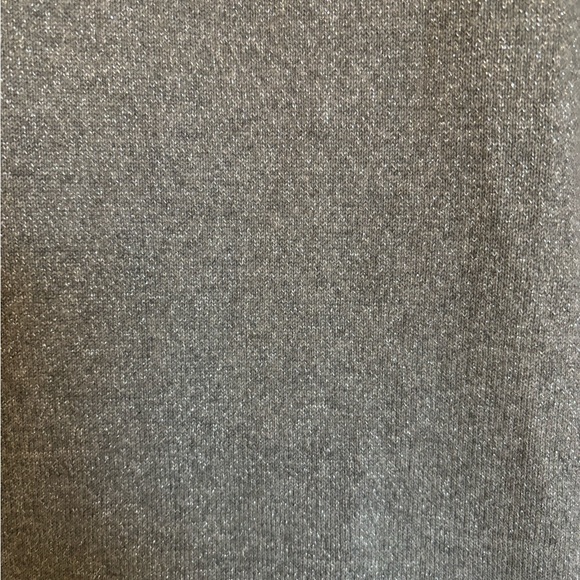 KARL LAGERFELD Sparkly Gray Cowl Turtleneck Sweater with Drawstrings and Pockets - Picture 5 of 8